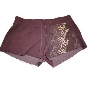 Famous Stars & Straps Purple Logo Graphic Shorts Women’s Size L Y2K Streetwear